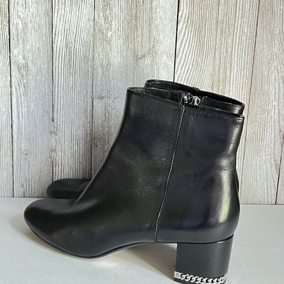 Michael Kors Sabrina Mid Bootie Ankle Boots Leather Black Women's Shoes Sz 7M - Picture 5 of 16